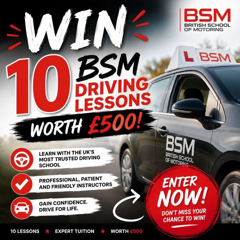 WIN £500 Worth of BSM Driving Lessons